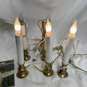 Lot Of 6 Vintage Electric Candle Stick Candlelight's Gold Corded 9” Tall - Picture 1 of 7