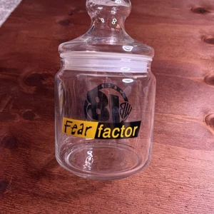 Vintage Fear Factor Glass Jar And Lid - Picture 1 of 5