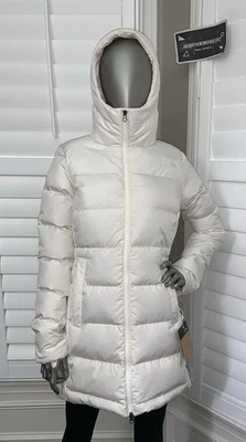Jaqueta de inverno feminina The North Face Gotham Mid Parka 600-Down com capuz duna branca - Imagem 1 de 4