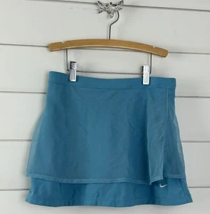 Youth Girls NIKE Fit Dry Sz L - 14 Athletic Skirt Skort Blue Tulle Overlay - Picture 1 of 5