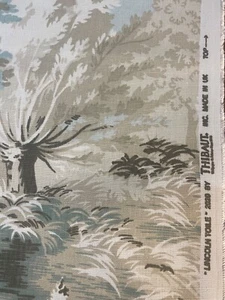 Thibaut Lincoln Toile in Beige/Spa Blue 3.2 yards - Picture 1 of 3