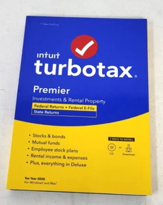 TurboTax Premier 2020 Desktop Tax Software Federal - Picture 1 of 5