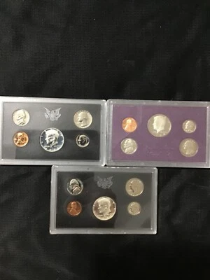 1968 1969 1984 Proof Set Run Original Box 3 Sets 15 Coin Lot Mint 40% Silver - Image 1 of 3