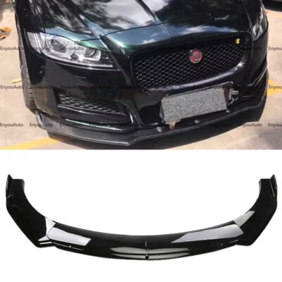 For Jaguar F-Type XE XF Front Bumper Lip Spoiler Splitter Glossy Black - Image 1 of 4