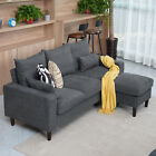 Modern L-Shaped Corner Sofa 2 3 Seater Armchair Couch With Footstool