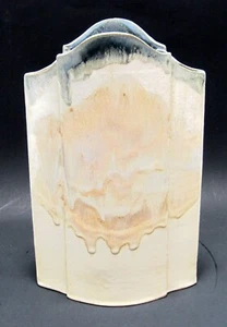 Vaso Hoffman Studio Art Pottery 10,75", smalto a strati firmato, beige/schiuma di mare - Foto 1 di 4