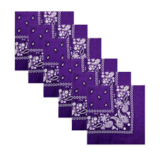 6 Pack Multi-Purpose Bandanas 22x22" 100% Polyester Purple