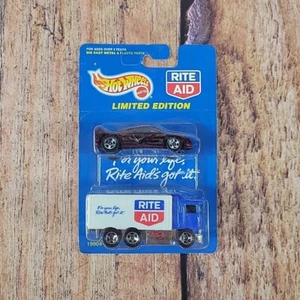 NEW 1997 Hot Wheels Rite Aid Truck Exclusive with Race Vehicle Limited Edition - Picture 1 of 3