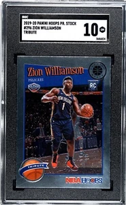 Zion Williamson ROOKIE NBA HOOPS PREMIUM STOCK TRIBUTE 2019-20 HOT RC SGC 10 GM - Picture 1 of 2