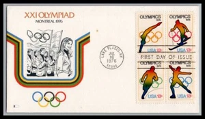 US FDC # 1695 13c Olympics Fleetwood Block 1976, 9p1856 - Picture 1 of 1