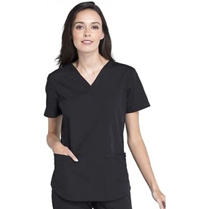 Scrubs for Women Workwear Professionals V-Neck Top Soft Stretch Size 3XL Black - Picture 1 of 5