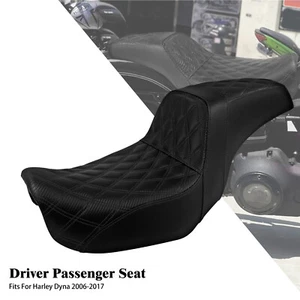 Asiento de gel negro conductor pasajero para Harley Dyna Super Wide Glide Fat Bob 06-2017 - Imagen 1 de 18