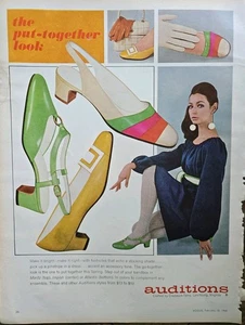 1968 Womens Auditions Craddock Terry Pink Green Shoes Vintage fashion Ad - Picture 1 of 1