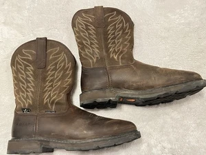 Ariat Boot Men Size 9EE Wide Groundbreaker Steel Toe Work Brown Leather Metguard - Picture 1 of 15