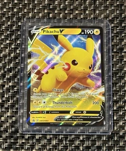 Pokemon SWSH061 Pikachu V Full Art Ultra Rare Holo Black Star Promo Card New Tcg - Picture 1 of 2