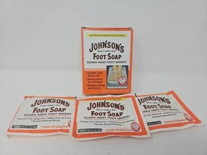 Johnsons Foot Soap Powder Box With 3 Individual Sealed Envelopes - Picture 1 of 5