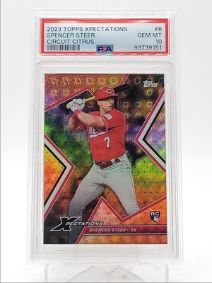 SPENCER STEER 2023 TOPPS XPECTATIONS ROOKIE CIRCUIT CITRUS RC /25 PSA 10 Q5902 - Image 1 of 2