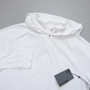 G/Fore Hooded Luxe 1/4 Zip Mid Layer Snow White G4MF23K124 Men’s Size L - Picture 1 of 9