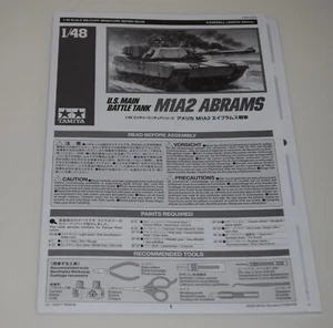 TAMIYA M1A2 ABRAMS 32592 ⭐PARTS⭐ INSTRUCTION BOOKLET  1/48 - Picture 1 of 3