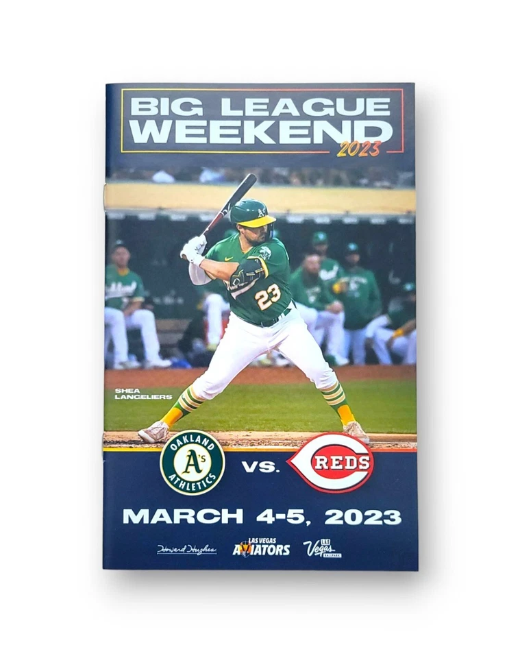 Big League Weekend 2023 PROGRAM *SHEA LANGELIERS* A's vs Reds Las Vegas Mar 4-5 - Image 1 of 1