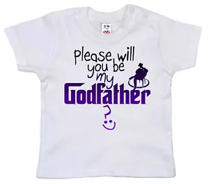 Camiseta Godchild "¿Por favor, serás mi Padrino? Pregunta de bautizo Top regalo - Imagen 1 de 2
