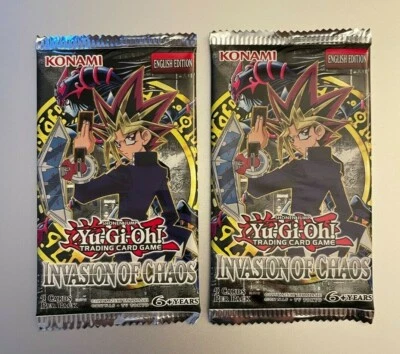Lote de (2) paquetes de refuerzo sellados Yu-Gi-Oh INVASION OF CHAOS COI Foto 1 de 2