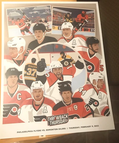 2010 Phila Flyers Throwback Thursday Poster February 9, 2023 Edmonton Oilers NHL Cover