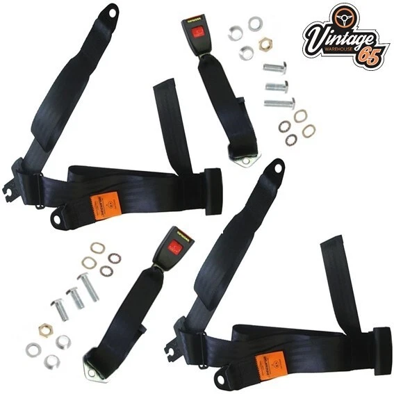 Vintage Warehouse 65 Vorne 3 Punkt ohne Trägheit Static Sicherheitsgurt Set Paar - Bild 1 von 1