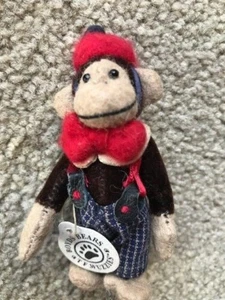 VINTAGE BOYDS BEARS T.F. WUZZIES 3 INCH JOINTED MINIATURE TODDLES THE MONKEY - Picture 1 of 2