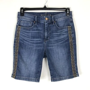 Bermuda corto donna White House Black Market The taglia 6 denim ricamato - Foto 1 di 10