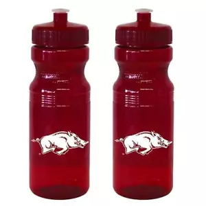 Arkansas Razorbacks red 24 Oz Squeeze water bottle 2 Pack NWT NCAA - Picture 1 of 6