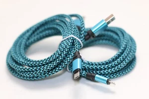 10 Ft Long Teal Braided Type-C USB Charge Cable For Samsung Galaxy S10 S10e S10+ - Picture 1 of 6