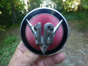 **VERY RARE** 1930-33 Cadillac V-16 emblem cloisonne & enamel badge 2 11/16" - Picture 1 of 5