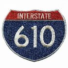 Houston Interstate I-610 Highway Sign Logo Embroidered Glitter Iron On Patch
