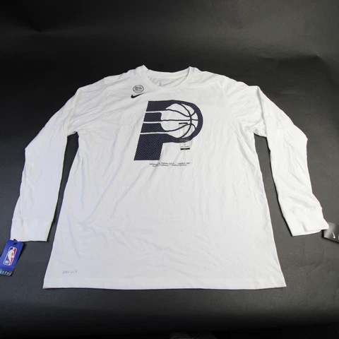 Indiana Pacers Nike NBA Authentics Dri-Fit Long Sleeve Shirt Men's White Used Cover