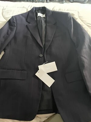 Chaqueta Maison Margiela Para Hombres Rayas Lana Mezcla Algodón Talla 52 Nueva con Etiquetas $1988 Foto 1 de 4