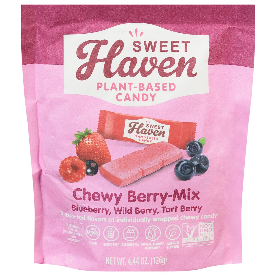 Sweet Haven Candy Chewy Berry Pouch 4.4 oz (Pack of 3)