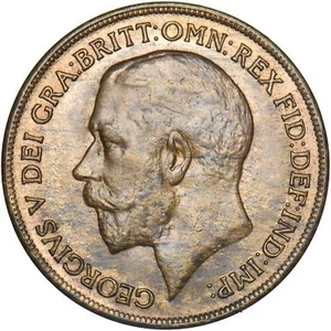 1920 Penny - George V British Bronze Coin - Very Nice - Picture 1 of 2