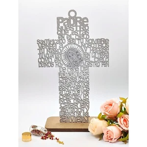 US 4/12pcs Silver Lady Guadalupe Cross Centerpiece w\ Stand for Party Ornaments - Picture 1 of 1
