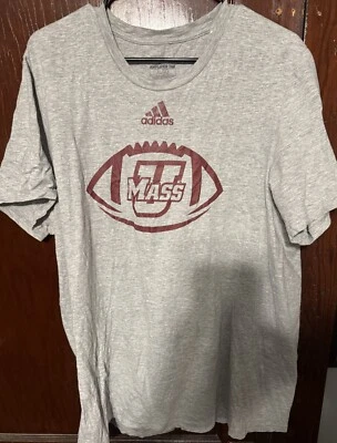 UMass Minutemen S/S Football Adidas T-shirt Men's XL Gray - Image 1 of 4
