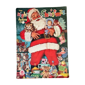 Vintage Merrill Company Linen NIGHT BEFORE CHRISTMAS 1961 VGC - Picture 1 of 3