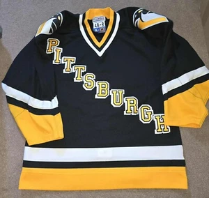 Maglia Vintage Pittsburgh Penguins CCM AUTENTICA Tg 48 Vuota - Foto 1 di 5