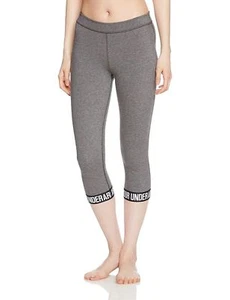 NWT Women's Under Armour Gray Favorite Word Mark Capri Pants - Picture 1 of 8