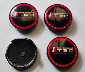 4x TRD Alloy Wheel Hub Centre Cap Set of 4 Center Caps 60mm Black / Red - Picture 1 of 3
