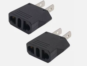 Socket Plug Adapter Europe EU Euro TO US Travel Charger AC Power Converter 2P... - Picture 1 of 2