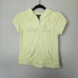 Limited Too Green Short Sleeve Hoodie Jacket Y2K 00s Spellout Girls XL / 16 - Picture 1 of 6