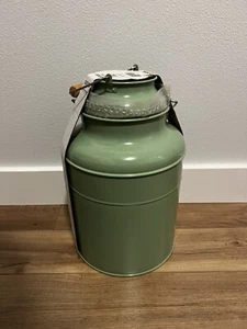 2 Vintage Ikea Milk Cans Sage Green Socker 20289 Vase Rustic Farmhouse Decor ‘99 - Picture 1 of 5