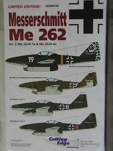 1/48 Cutting Edge MESSERSCHMITT Me 262 #2 Kommando Nowotny JV 44, KG51 Decal OOP - Picture 1 of 2
