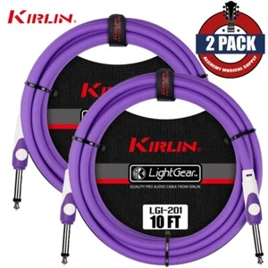 2er-Pack Kirlin 10 FUSS Gitarre Instrument Patchkabel LILA kostenloser Kabelbinder 1/4" NEU - Bild 1 von 1