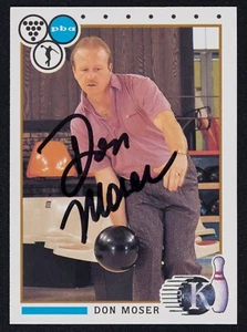 Tarjeta de bolos Kingpins 1990 firmada por Don Moser #50 - PBA Bowler automática - Imagen 1 de 2